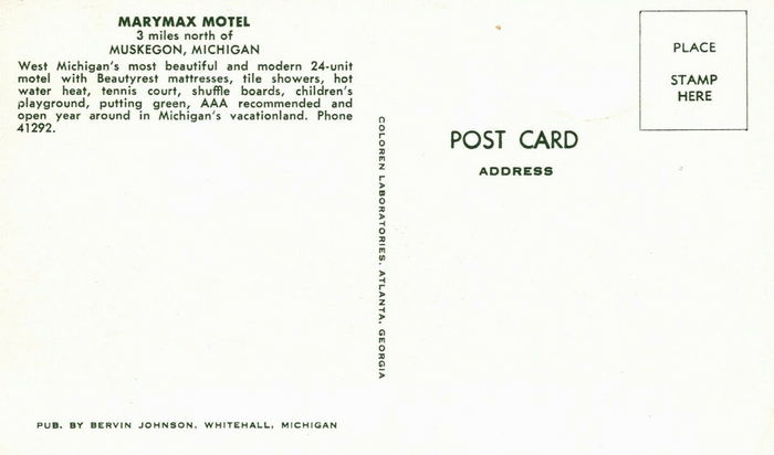 Marymax Motel - Vintage Postcard (newer photo)